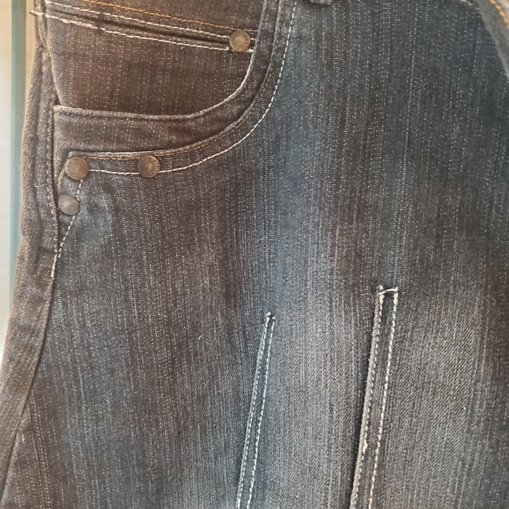 No Fuse Vintage Stretch Denim Flair Skirt Size 20 - Picture 3 of 5